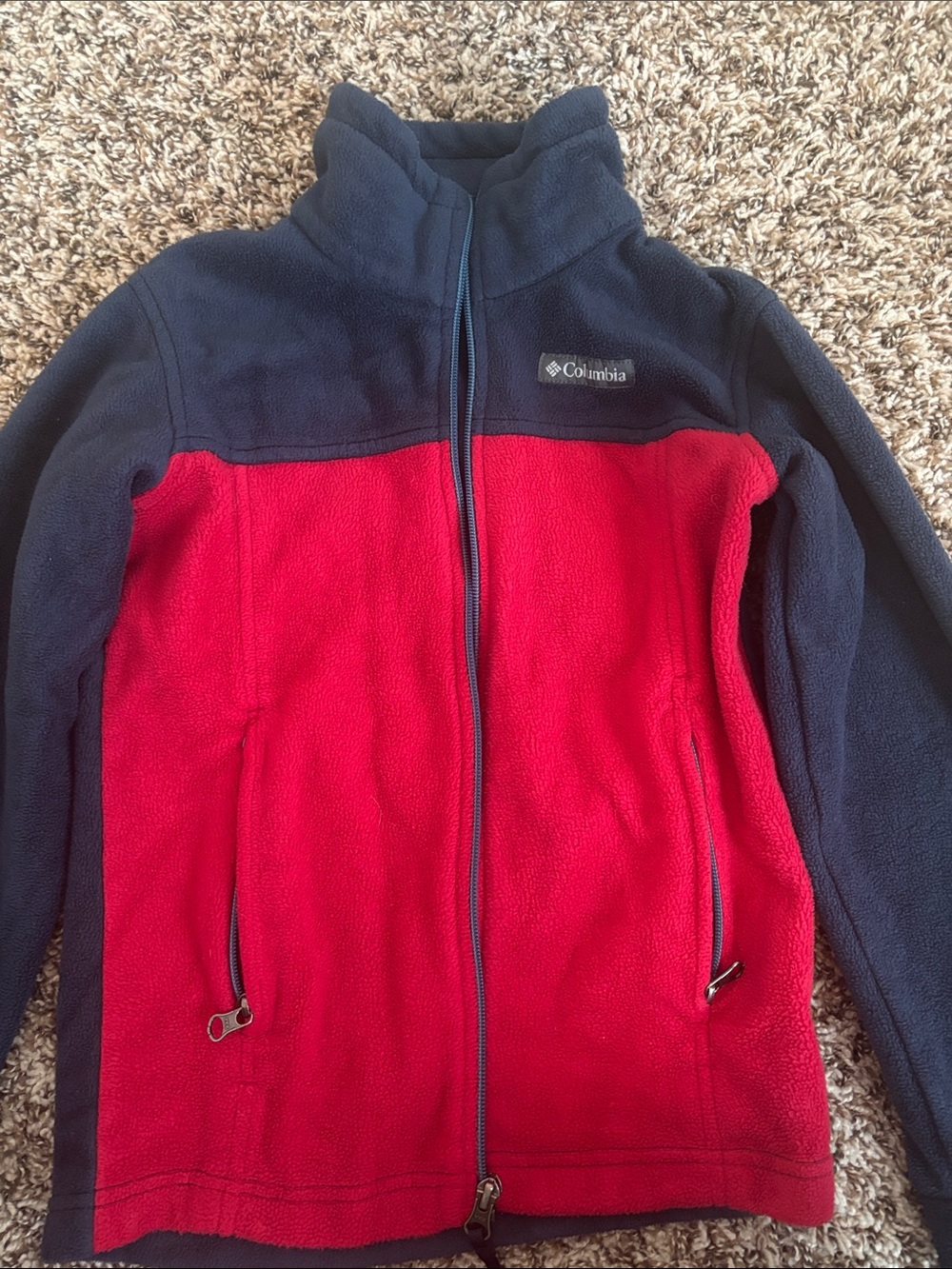 Columbia Kids Red and Navy Full-Zip Fleece Jacket